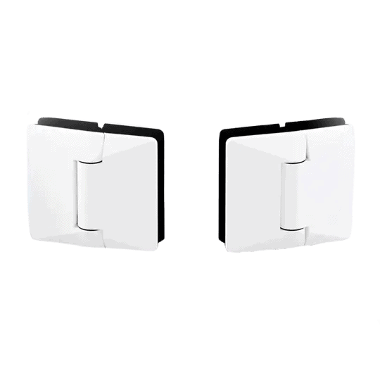 Atlantic 530 Soft Close Glass to Glass Hinge Set Matt White