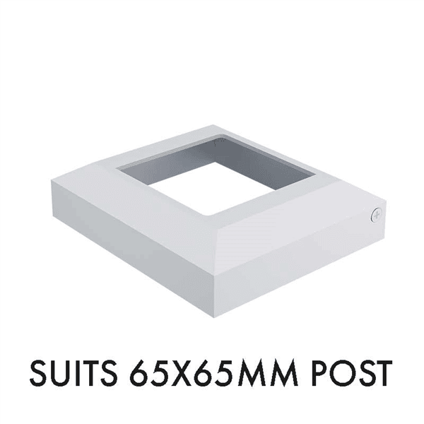 2 Part Domical Cover Suit 65 x 65mm Post - White