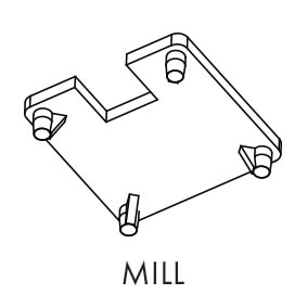 Australis - 50x50mm 1 Way Post Top Plate - Mill