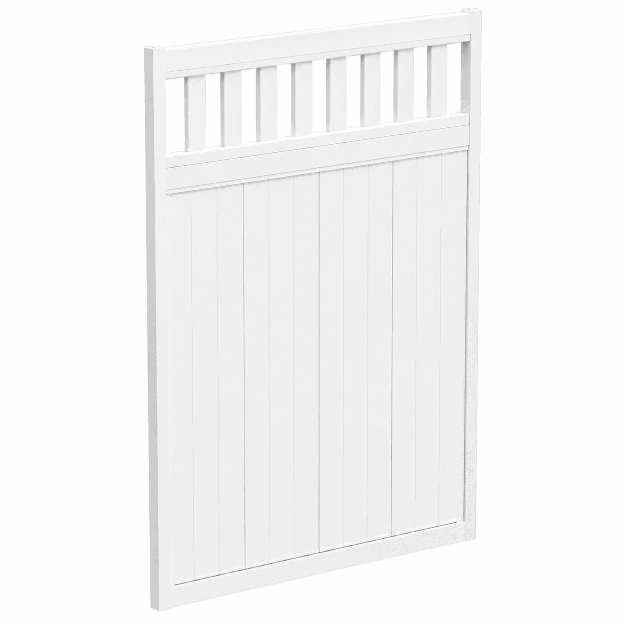Full Privacy + Slat Topper Custom Gate Hamptons PVC Fence Max Size 2150 X 1550mm