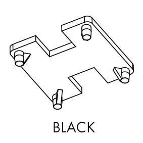 50x50 Post 2 Way Flat Top Plate Black