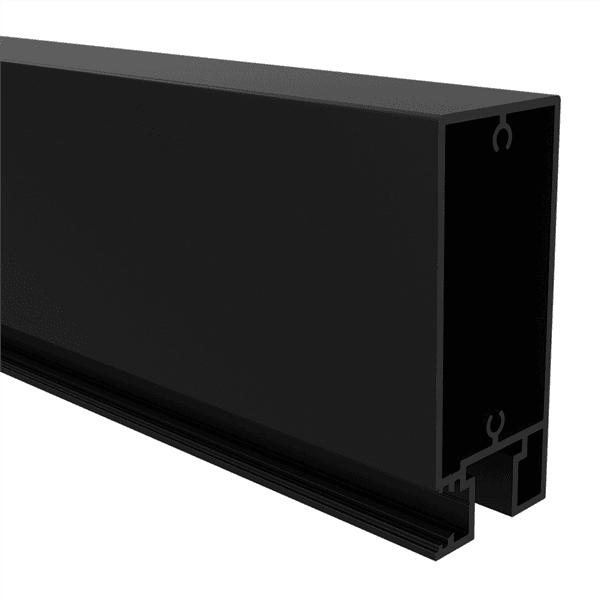 QuickScreen Horizontal Gate Rail 90mm x 50mm 4800mm Long Black