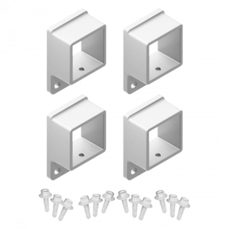 Aluminium Brackets – 40mm x 40mm – 4 Pack – Pearl White