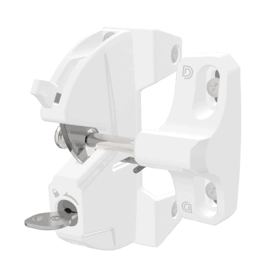 D&D LokkLatch Standard Lockable Gate Latch – White