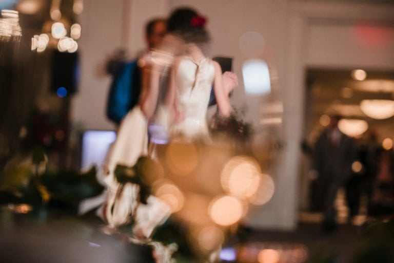 Bride and groom first dance at the Pfister Hotel in Milwaukee, WI