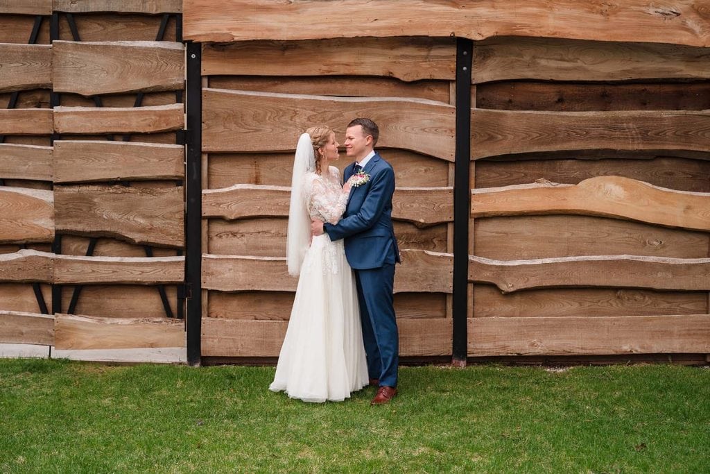 Bride and groom portrait at the Signature Barn Banquet Hall in Orland Park, IL
