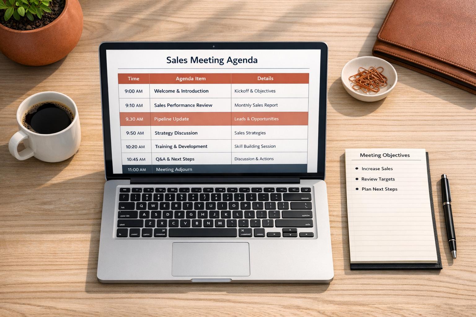 Sales Meeting Agenda Planner
