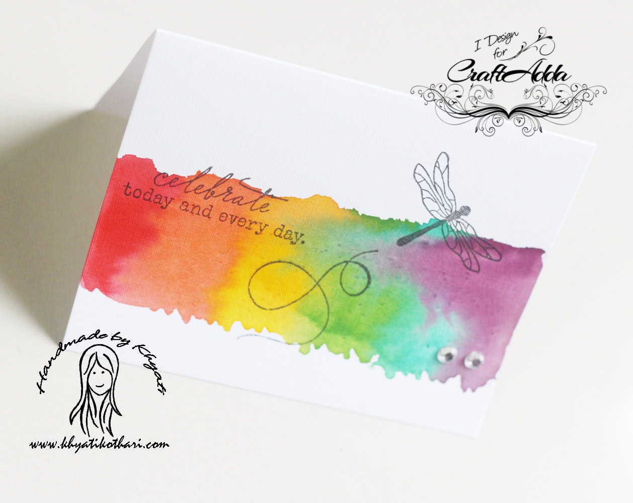 Rainbow CAS Cards using distress inks 2