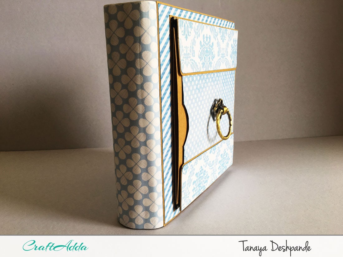Blue colour themed mini album using CrafTangles 'Wild about Blue' paper pack [Guest DT Post] 2