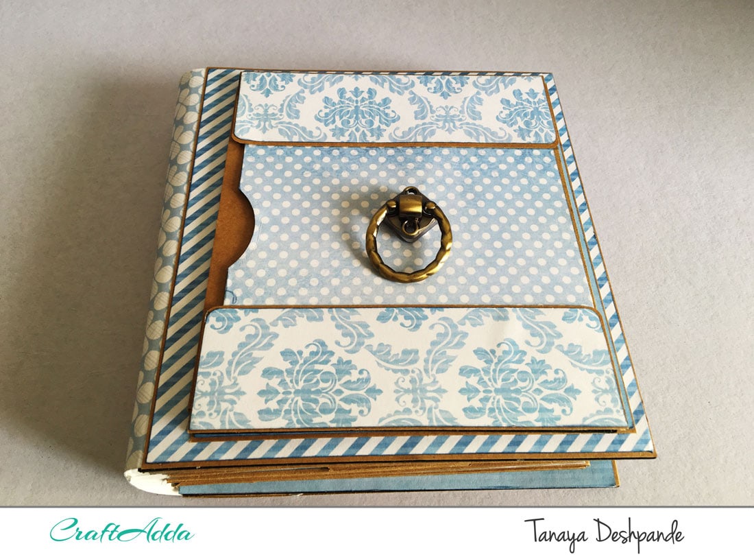 Blue colour themed mini album using CrafTangles 'Wild about Blue' paper pack [Guest DT Post] 3