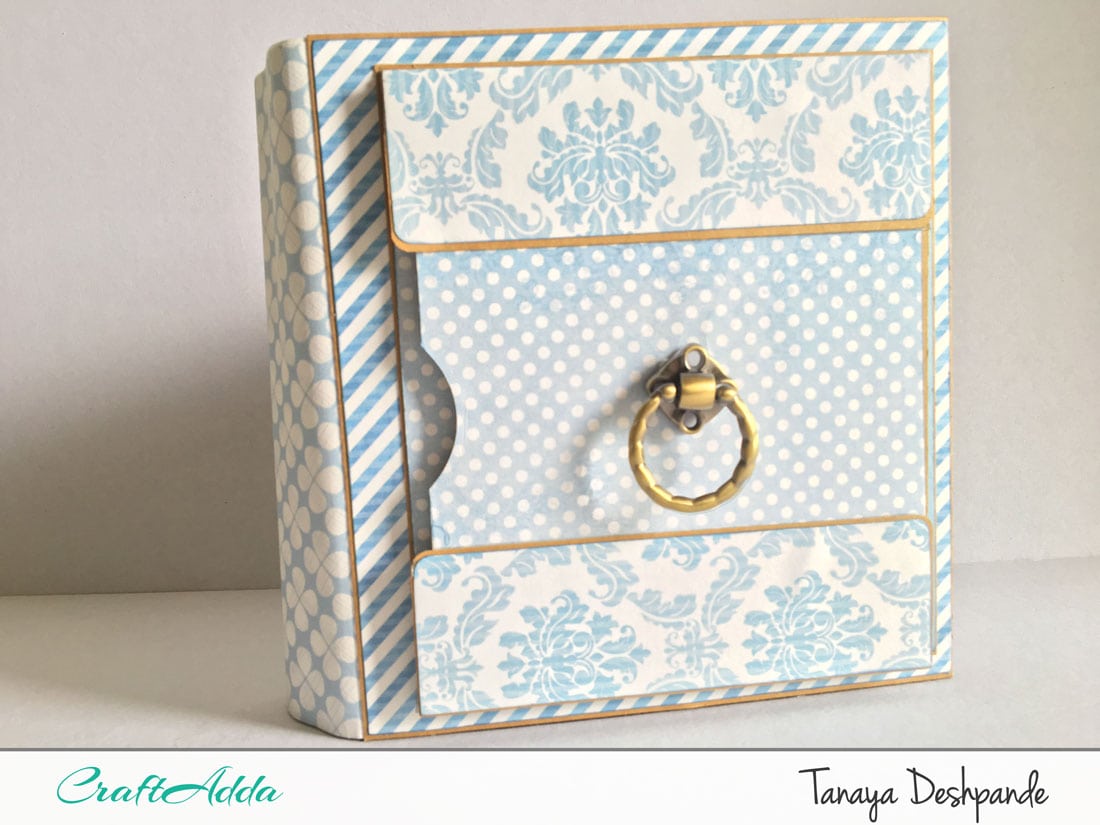 Blue colour themed mini album using CrafTangles 'Wild about Blue' paper pack [Guest DT Post] 4