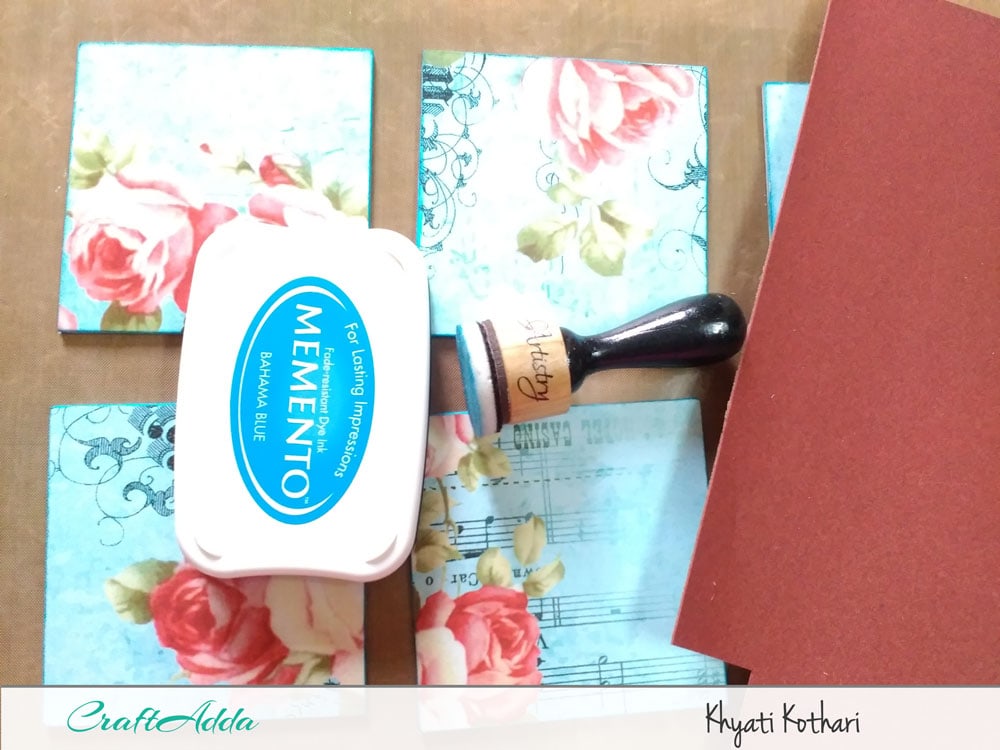 First try at decoupage with some tea coasters with pictorial tutorial 4