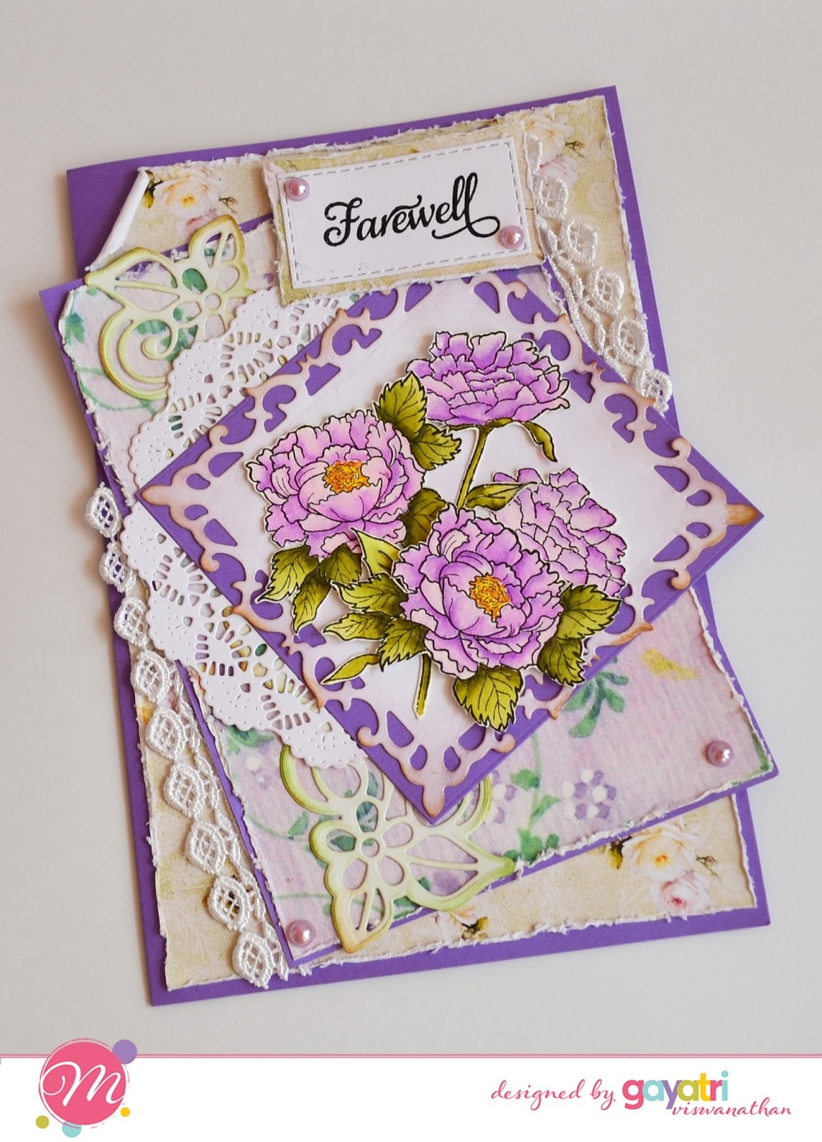 Farewell card using Mudra Craft Stamps [Guest Post by Gayatri] 3