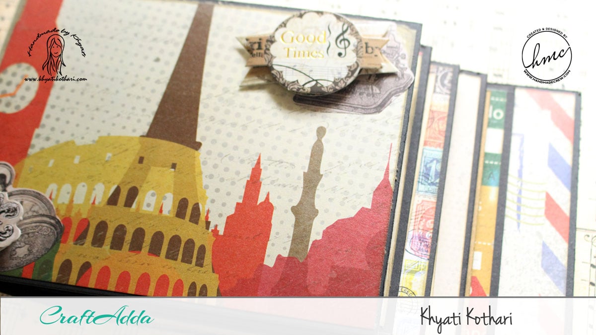 Good Times mini album using I travel the world paper pack 2