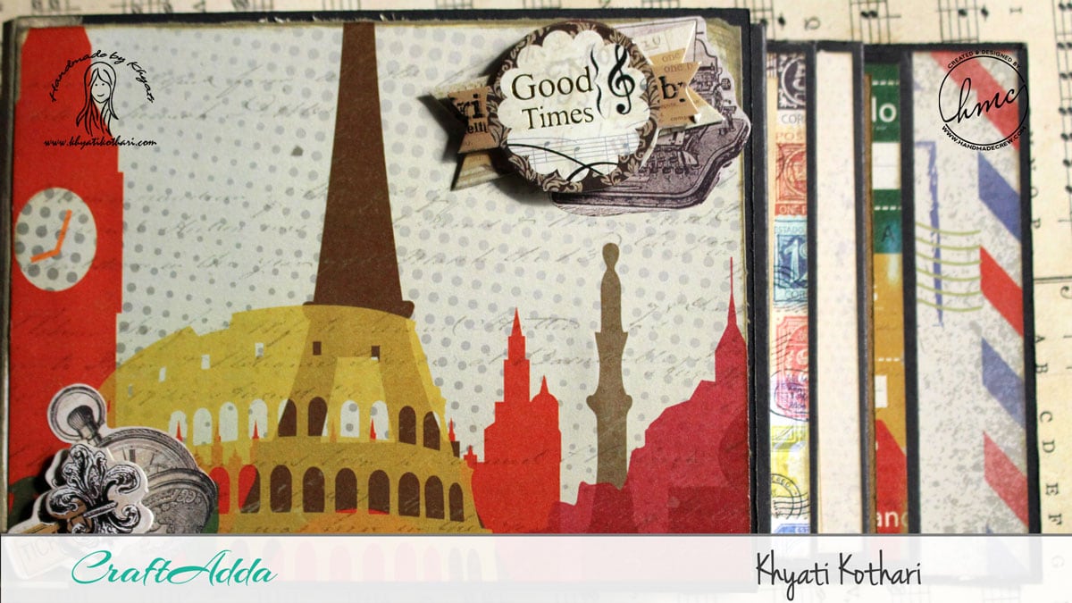 Good Times mini album using I travel the world paper pack 3