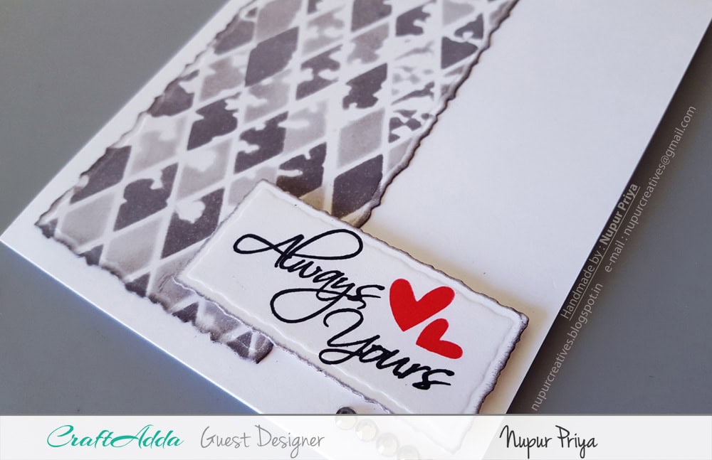 Love themed handmade cards using CrafTangles stamps and stencils by Nupur Priya 4