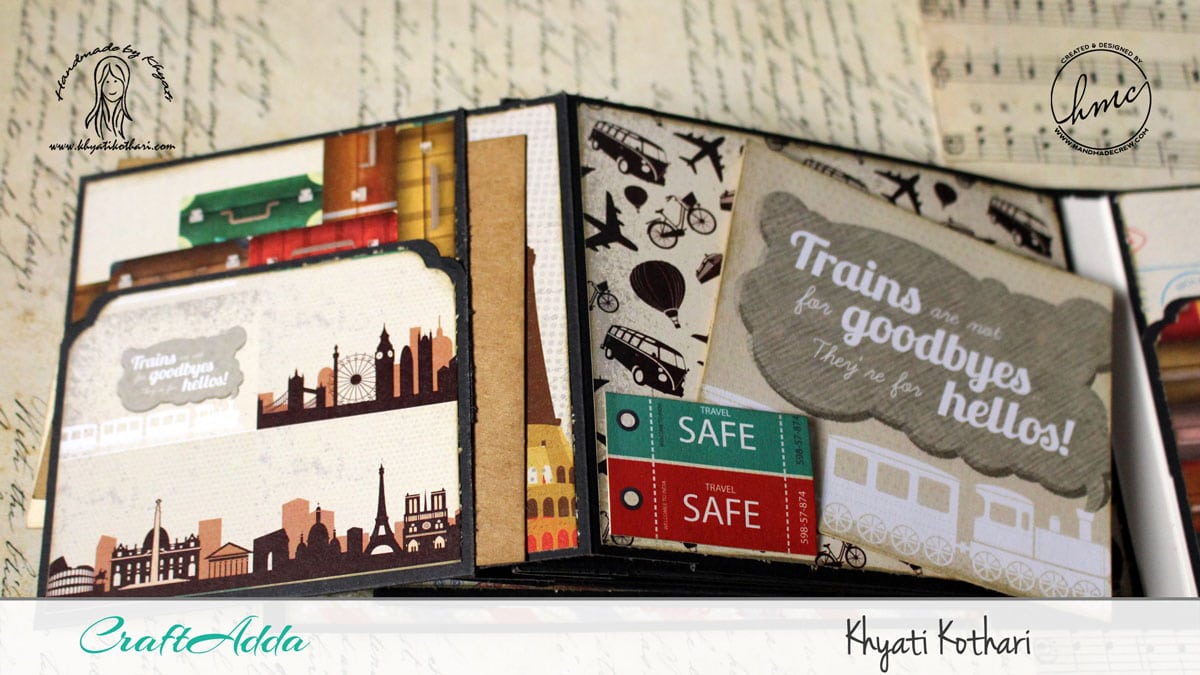 Good Times mini album using I travel the world paper pack 9