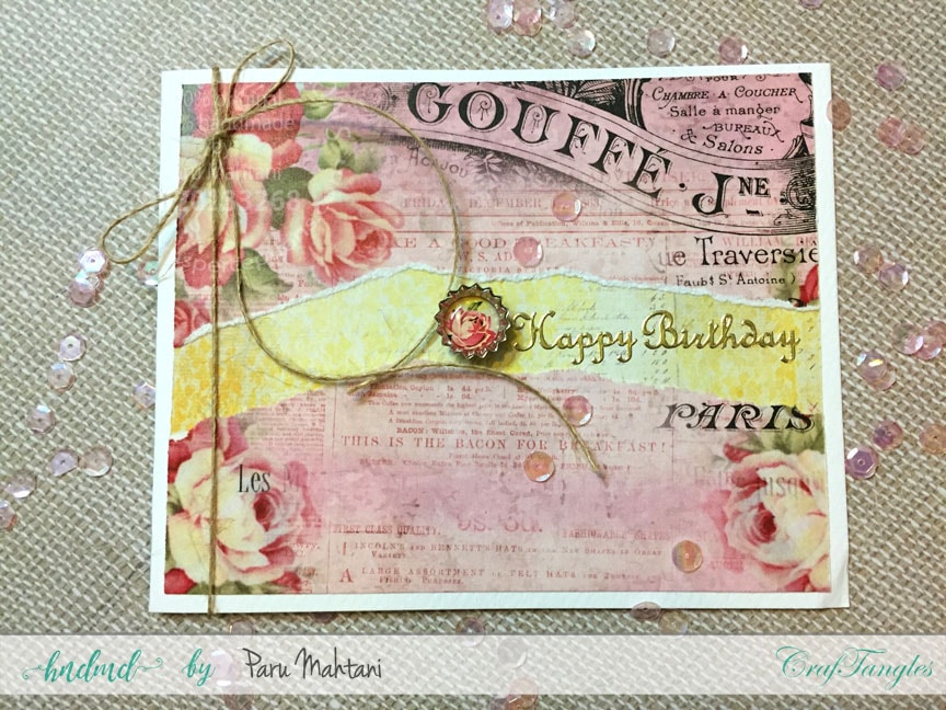 Birthday cards with Craftangles Enchanted Blooms paper 3