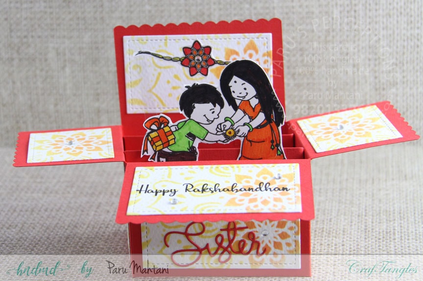 Box cards using Craftangles 'Rakshabandhan' stamps. 4