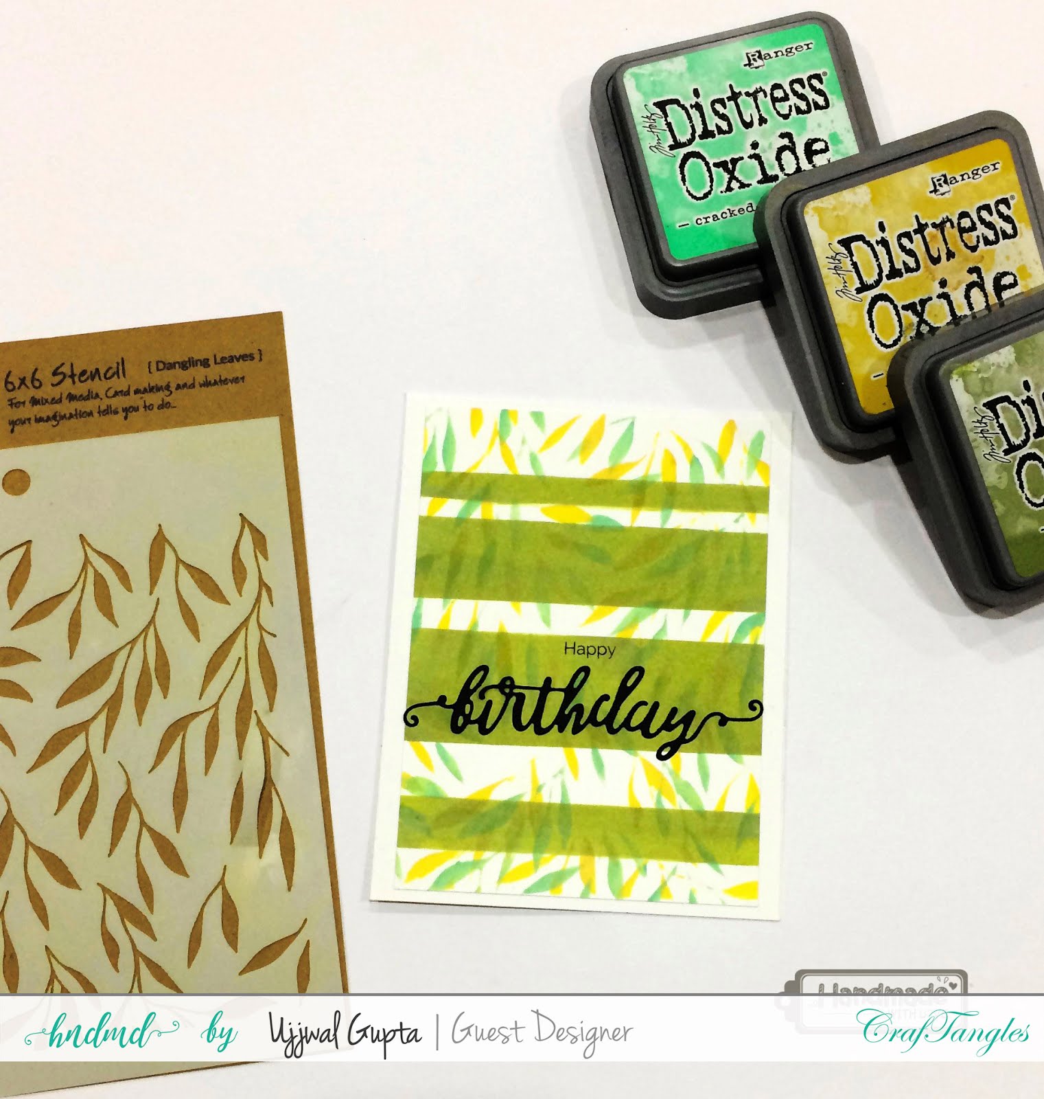 5 Cards using CrafTangles stamps and stencils 3