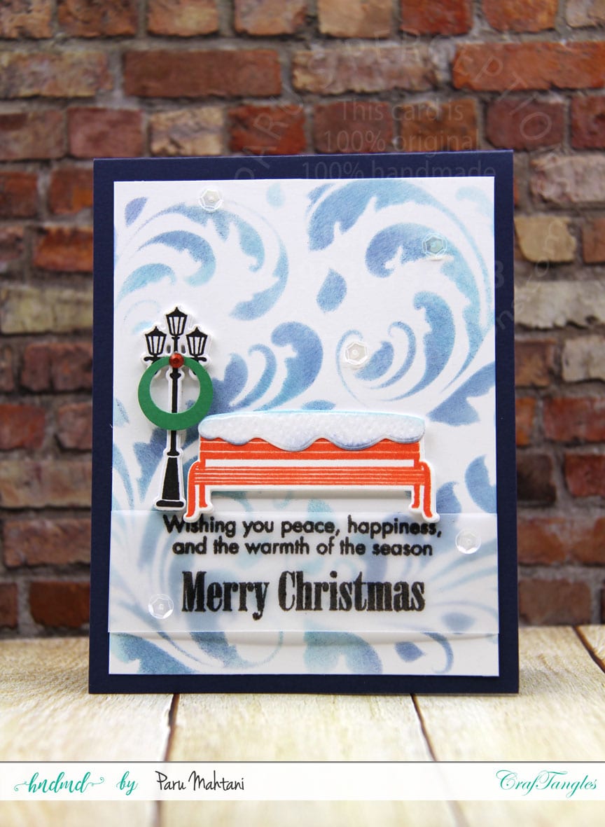 Making Christmas cards with Craftangles Stencils 2