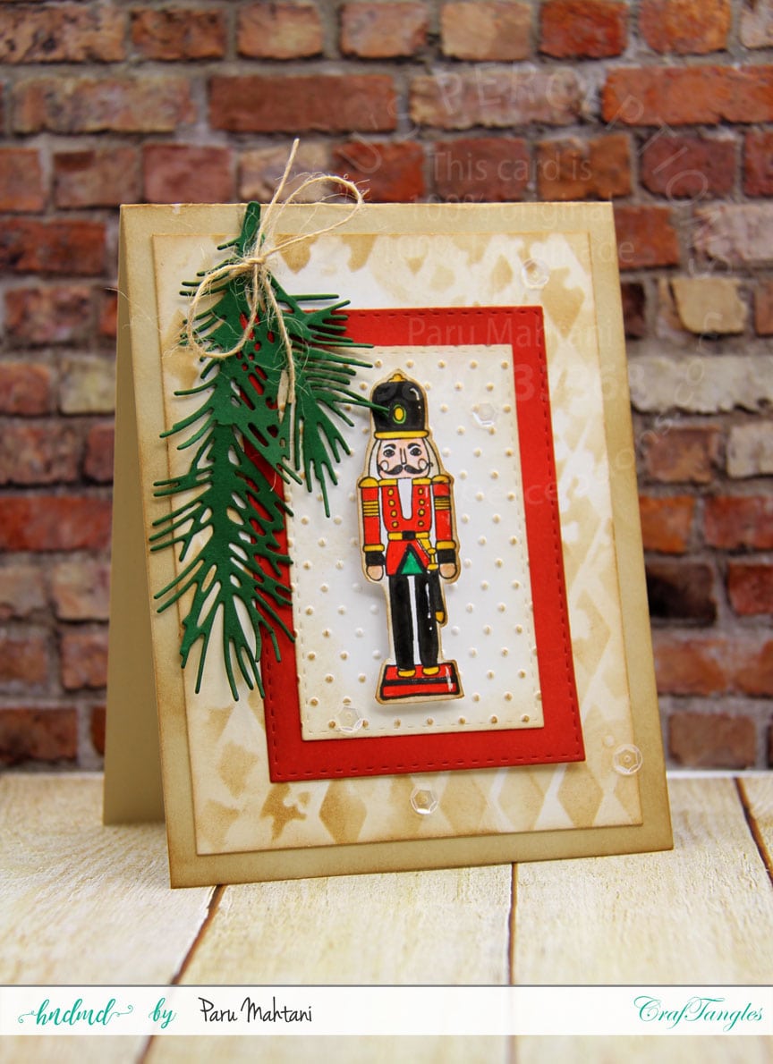 Making Christmas cards with Craftangles Stencils 3