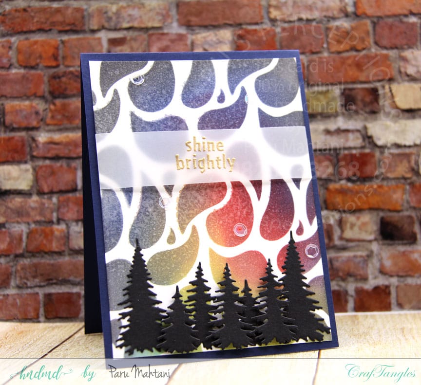 Making Christmas cards with Craftangles Stencils 4