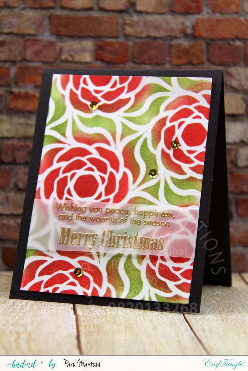 Making Christmas cards with Craftangles Stencils 5