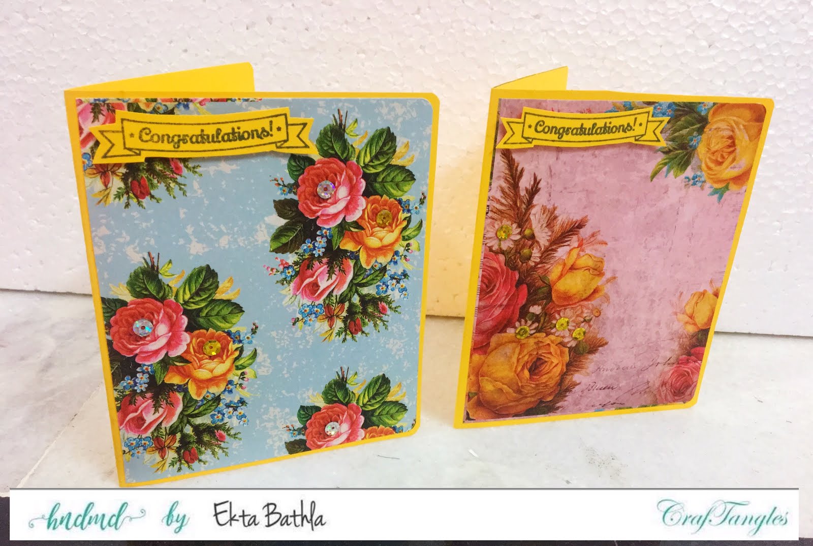 Some quick cards using patterned papers by CrafTangles 8