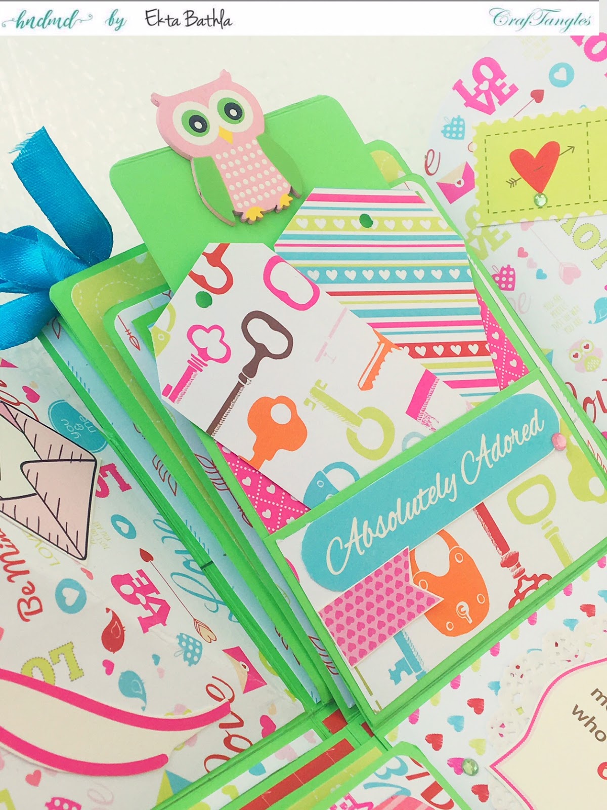 Love themed explosion box using CrafTangles Be My Valentine paper and element packs 9