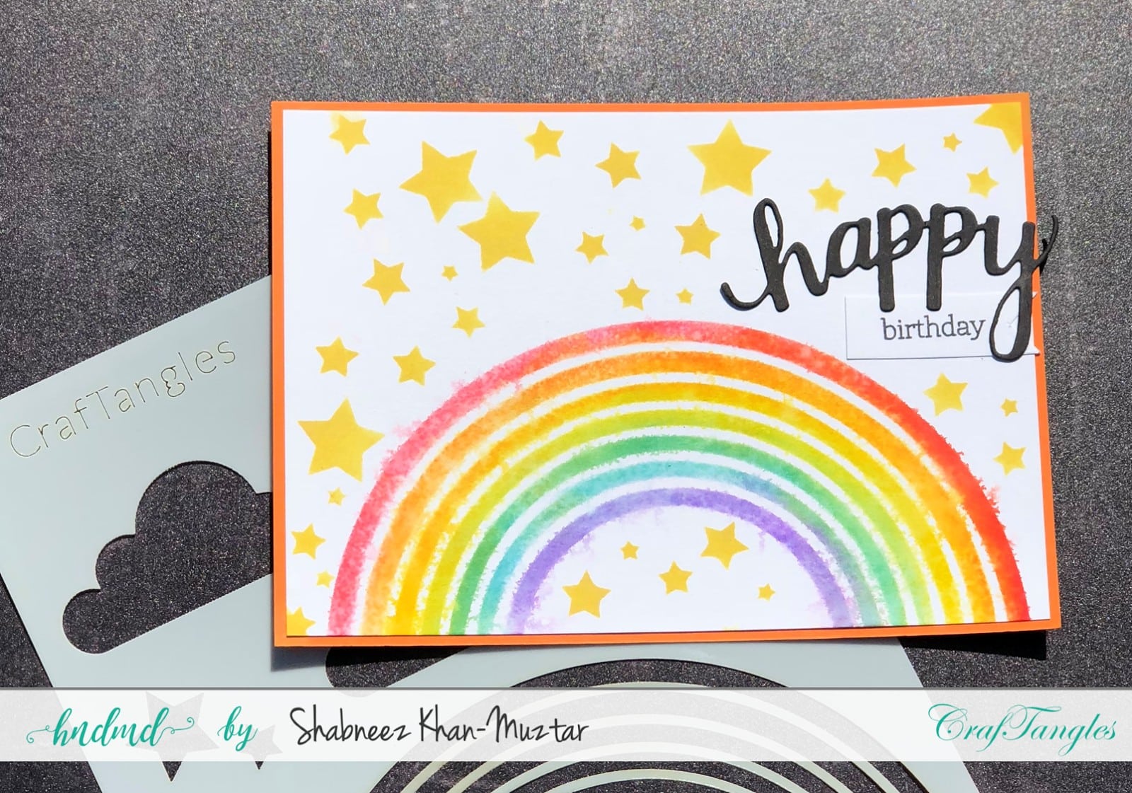 1 Stencil 3 Ways - CrafTangles Rainbows & Clouds Stencils 2