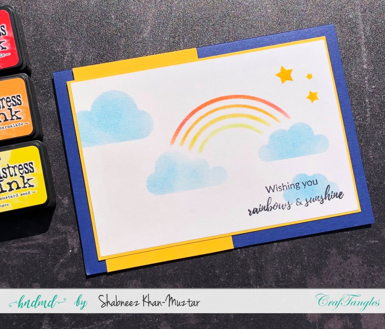 1 Stencil 3 Ways - CrafTangles Rainbows & Clouds Stencils 4