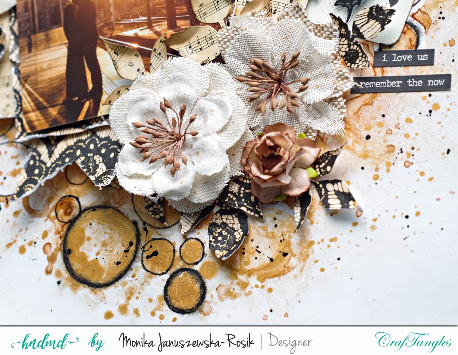 Mixed media Layout with CrafTangels stencils 3
