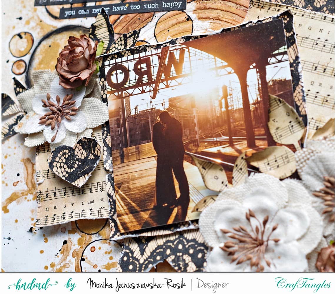 Mixed media Layout with CrafTangels stencils 2