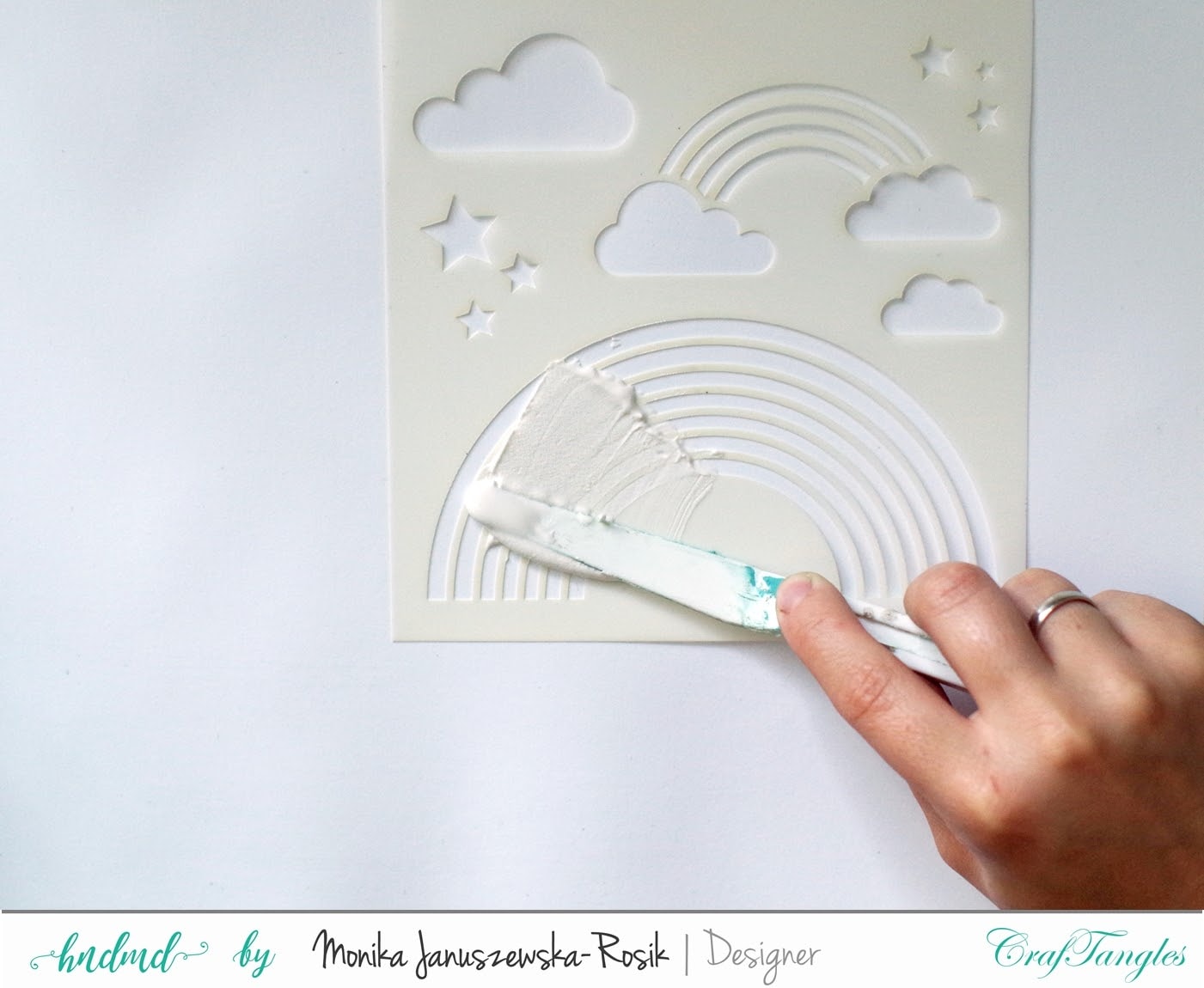 Mixed media Layout with CrafTangels stencils 6