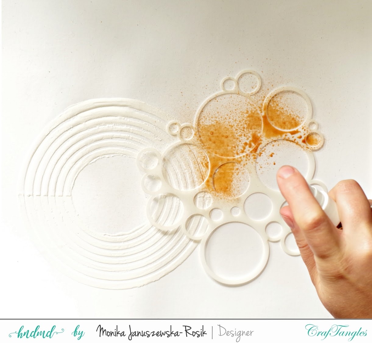 Mixed media Layout with CrafTangels stencils 7