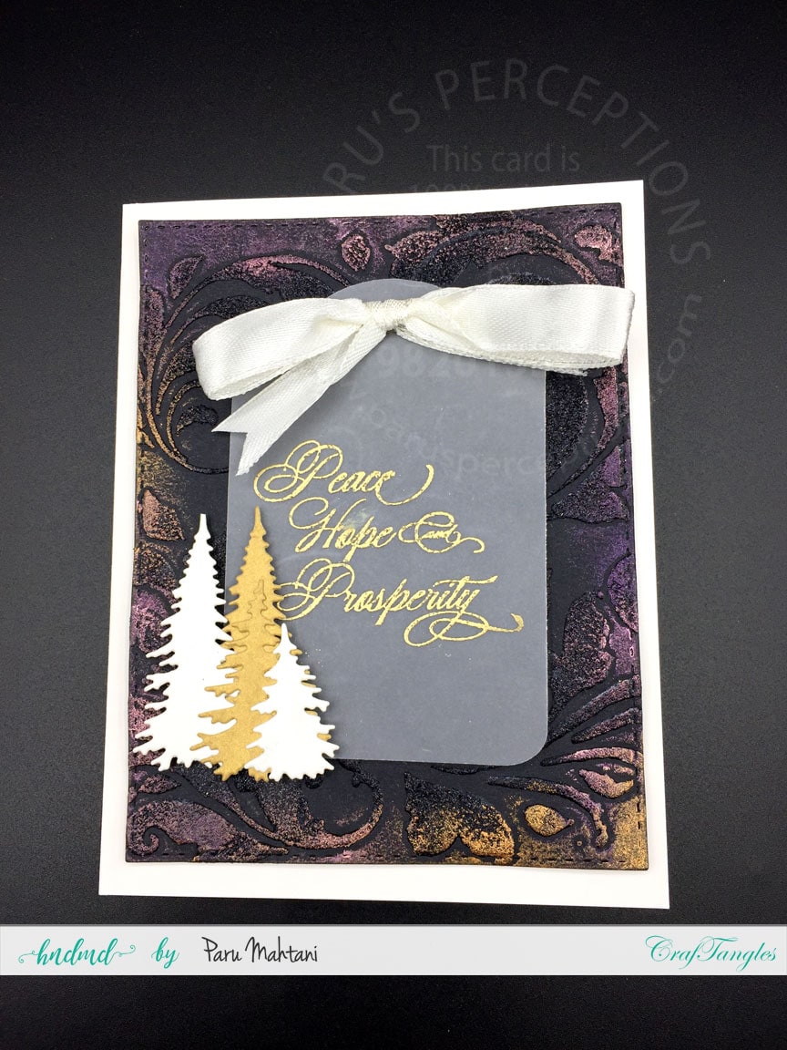 Christmas cards using textured backgrounds and art wax. 2