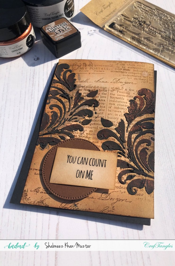 Using the CrafTangles Old Newspaper Stamp 3 Ways 3
