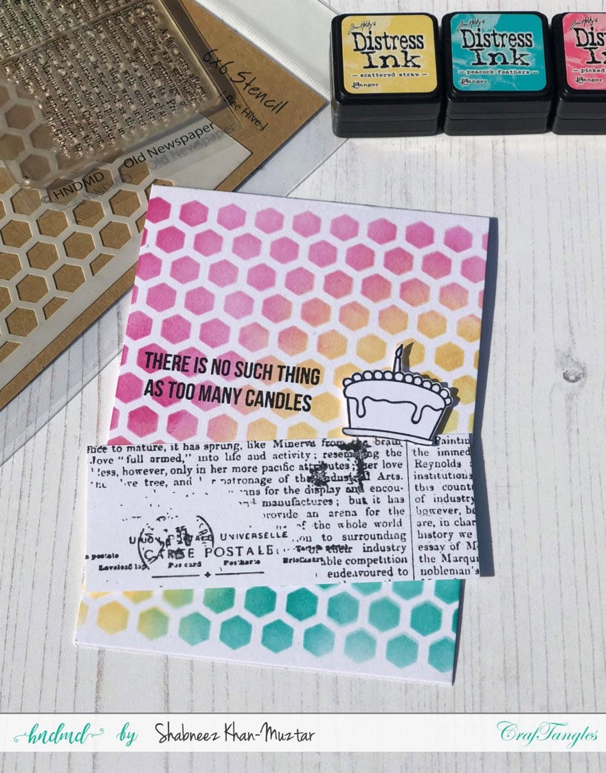 Using the CrafTangles Old Newspaper Stamp 3 Ways 4
