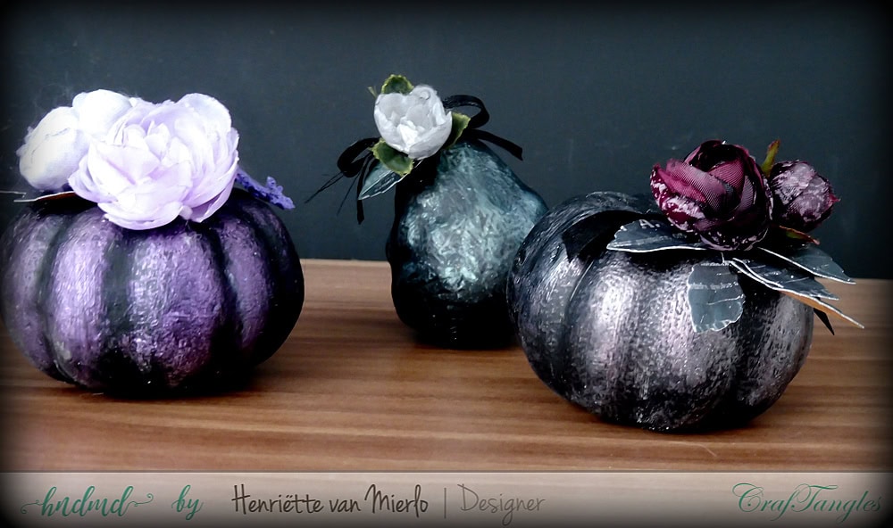 Black and white altered pumpkins with art waxes 8
