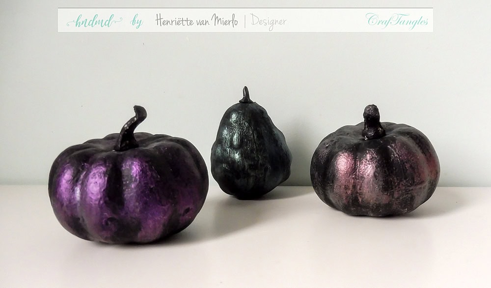 Black and white altered pumpkins with art waxes 5