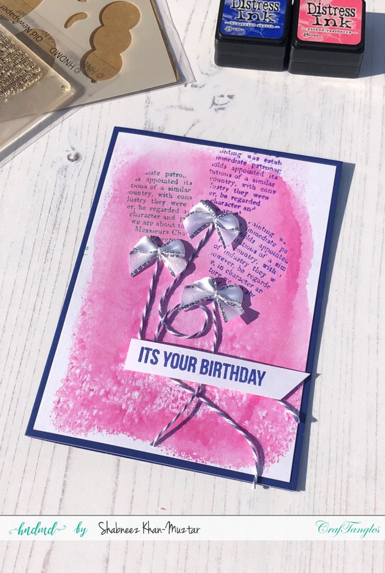 Using the CrafTangles Old Newspaper Stamp 3 Ways 2