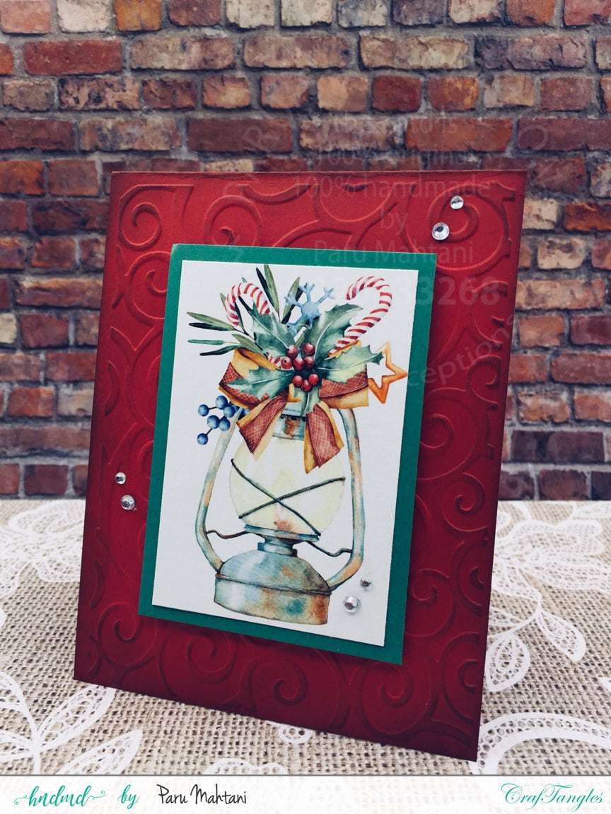Christmas cards using patterned paper and Christmas elements pack. 6