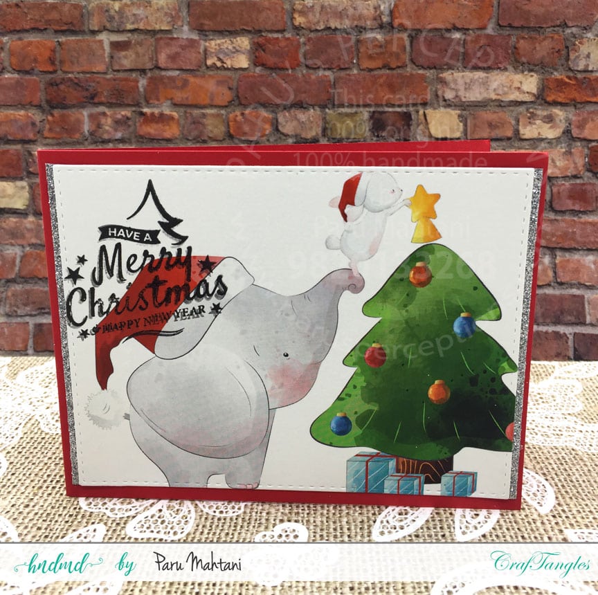 Christmas cards using patterned paper and Christmas elements pack. 12