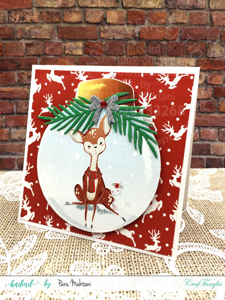 Christmas cards using patterned paper and Christmas elements pack. 2