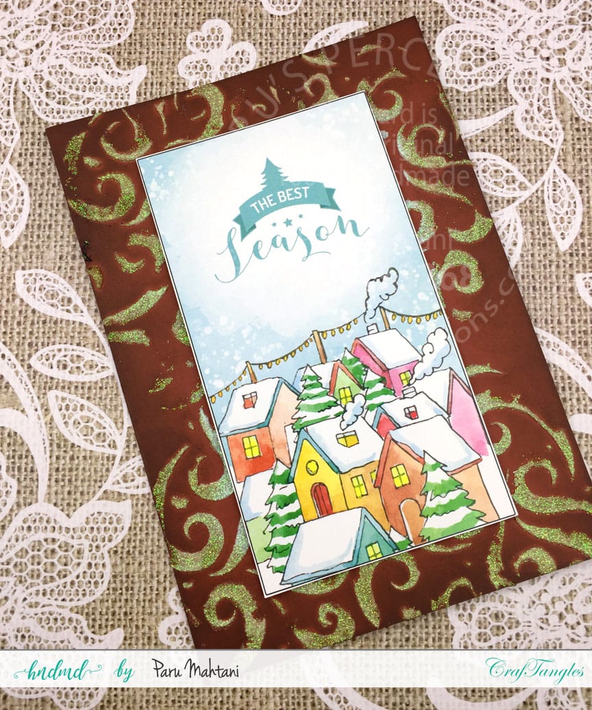 Christmas cards using patterned paper and Christmas elements pack. 3