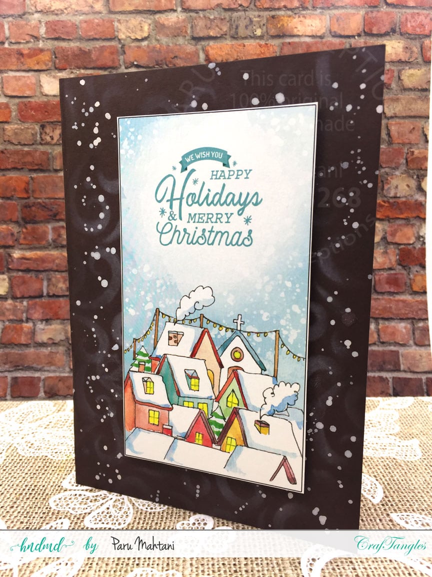 Christmas cards using patterned paper and Christmas elements pack. 4