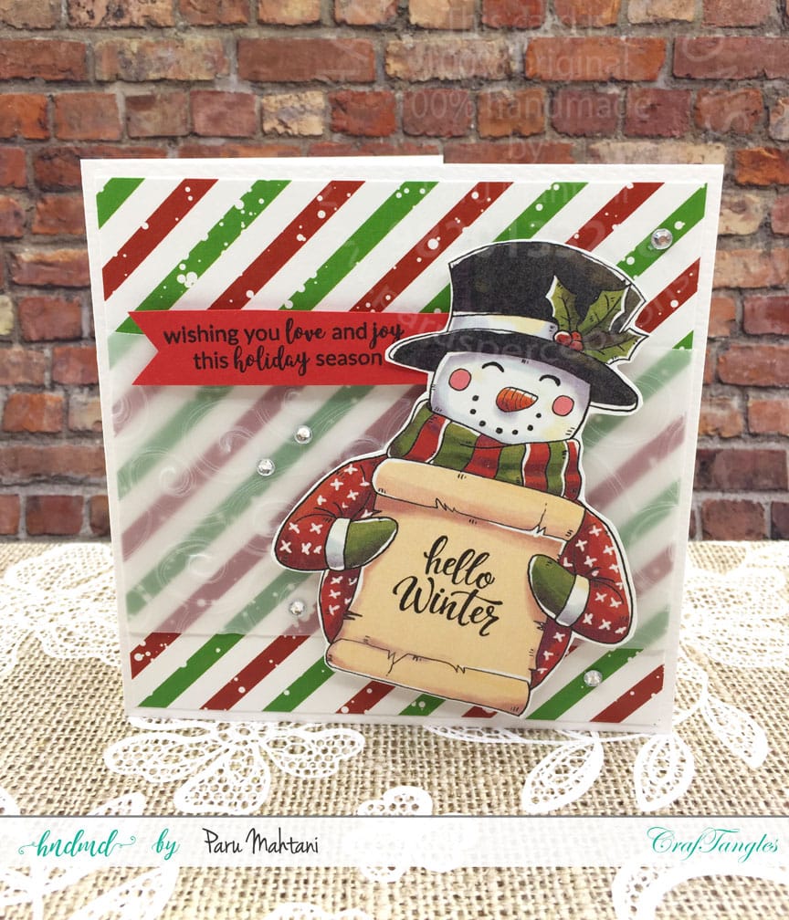 Christmas cards using patterned paper and Christmas elements pack. 5