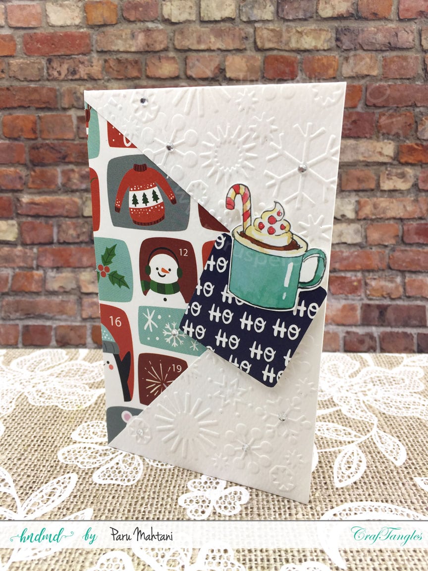 Christmas cards using patterned paper and Christmas elements pack. 7