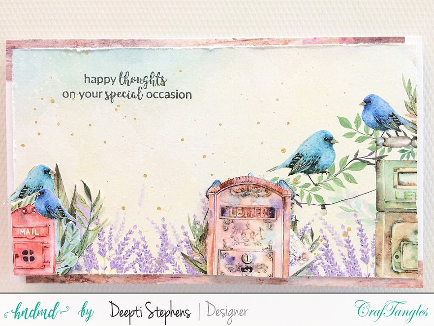 SIMPLE SHABBY CHIC CARDS WITH COUNTRY SIDE PAPER PACK 6